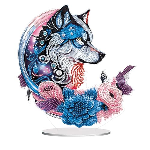 CXINLky DIY Diamond Painting Tisch Deko, 5D Diamant Painting Tiere Tischdeko, Diamant Malerei Stehend Kunst Set, Ornamente Geschenke für Anfänger Zuhause,Büro Dekoration-11-Wolf CXINLky DIY Diamond Painting Tisch Deko, 5D Diamant Painting Tiere Tischdeko, Diamant Malerei Stehend Kunst Set, Ornamente Geschenke für Anfänger Zuhause,Büro Dekoration-11-Wolf von CXINLky