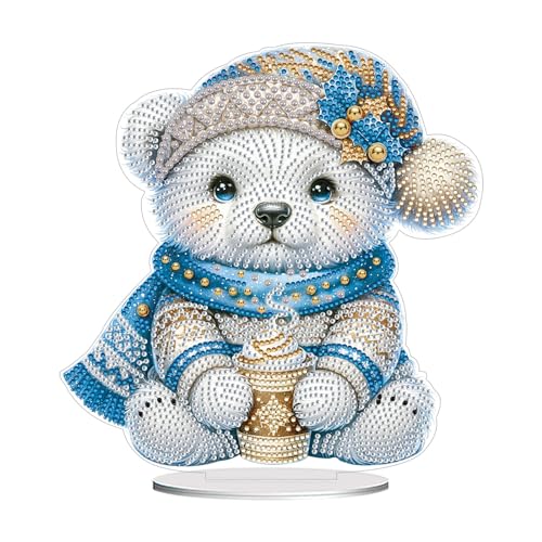 CXINLky DIY Diamond Painting Tisch Deko, 5D Diamant Painting Weihnachten Tischdeko, Diamant Malerei Stehend Kunst Set für Anfänger Hausgeschenk Deko-02-Eisbär CXINLky DIY Diamond Painting Tisch Deko, 5D Diamant Painting Weihnachten Tischdeko, Diamant Malerei Stehend Kunst Set für Anfänger Hausgeschenk Deko-02-Eisbär von CXINLky