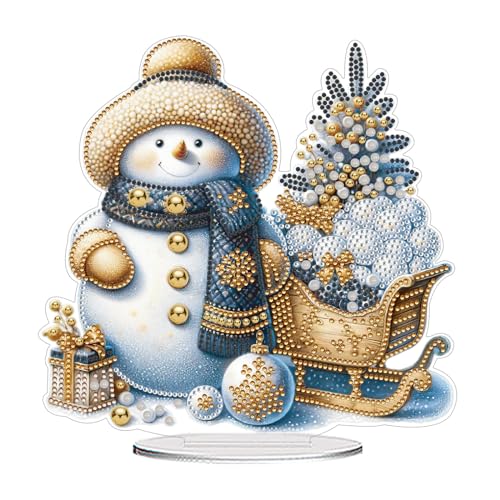 CXINLky DIY Diamond Painting Tisch Deko, 5D Diamant Painting Weihnachten Tischdeko, Diamant Malerei Stehend Kunst Set für Anfänger Hausgeschenk Deko-12-Schneemann CXINLky DIY Diamond Painting Tisch Deko, 5D Diamant Painting Weihnachten Tischdeko, Diamant Malerei Stehend Kunst Set für Anfänger Hausgeschenk Deko-12-Schneemann von CXINLky