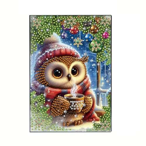 CXINLky Diamond Art Painting Notizbuch A5, DIY 50 Seiten Skizzenbuch Blanko, Weihnachten Diamont Painting Notizbuch mit Exquisitem Musterdesign, Tagebuch Leder, Skizzenbuch-12-Eule CXINLky Diamond Art Painting Notizbuch A5, DIY 50 Seiten Skizzenbuch Blanko, Weihnachten Diamont Painting Notizbuch mit Exquisitem Musterdesign, Tagebuch Leder, Skizzenbuch-12-Eule von CXINLky