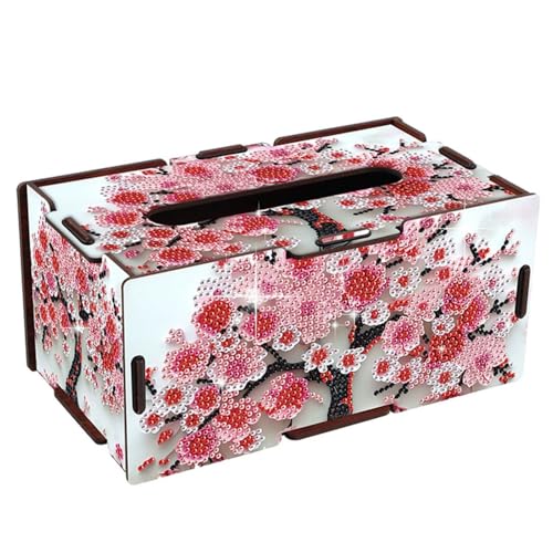 CXINLky Diamond Art Painting Serviettenhalter, Diamond Art Taschentuch Organizer Taschentuchbox für Zuhause Küche Büro Restaurant-05-Blumen von CXINLky