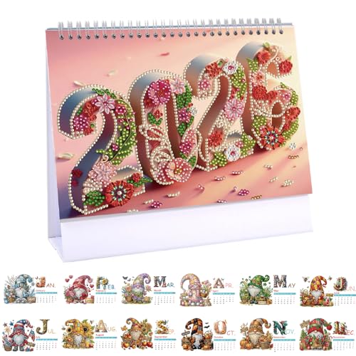 CXINLky Diamond Art Painting Tischkalender 2026, Diamond Art Weihnachten Schreibtisch Kalender mit Aufsteller, Tischkalender mit To-Do-Liste auf der Rückseite-05-Zwerg CXINLky Diamond Art Painting Tischkalender 2026, Diamond Art Weihnachten Schreibtisch Kalender mit Aufsteller, Tischkalender mit To-Do-Liste auf der Rückseite-05-Zwerg von CXINLky