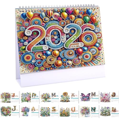 CXINLky Diamond Art Painting Tischkalender 2026, Diamond Art Weihnachten Schreibtisch Kalender mit Aufsteller, Tischkalender mit To-Do-Liste auf der Rückseite-07-Blumen CXINLky Diamond Art Painting Tischkalender 2026, Diamond Art Weihnachten Schreibtisch Kalender mit Aufsteller, Tischkalender mit To-Do-Liste auf der Rückseite-07-Blumen von CXINLky
