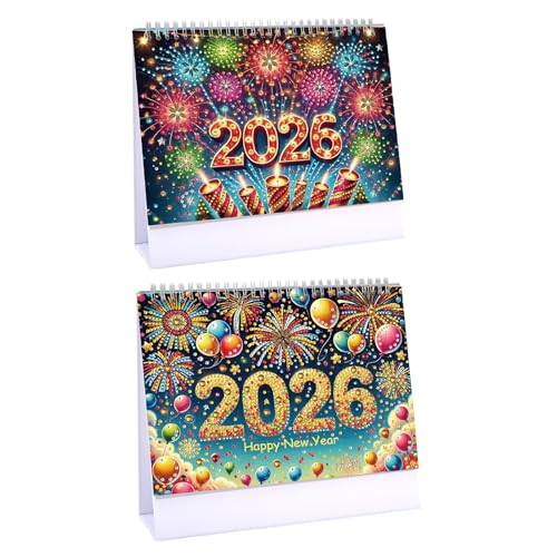 CXINLky Diamond Art Painting Tischkalender 2026, Diamond Art Weihnachten Schreibtisch Kalender mit Aufsteller, Tischkalender mit To-Do-Liste auf der Rückseite-2 Stuck-D CXINLky Diamond Art Painting Tischkalender 2026, Diamond Art Weihnachten Schreibtisch Kalender mit Aufsteller, Tischkalender mit To-Do-Liste auf der Rückseite-2 Stuck-D von CXINLky