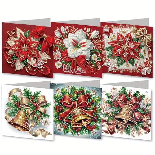 CXINLky Diamond Art Painting Weihnachten Karten, 5D Diamond Art Weihnachten Karten Geburtstag mit Umschlag, Geschenkkarte Feiertags für Familie, Liebhaber,Freunde-02-Weihnachtsstern CXINLky Diamond Art Painting Weihnachten Karten, 5D Diamond Art Weihnachten Karten Geburtstag mit Umschlag, Geschenkkarte Feiertags für Familie, Liebhaber,Freunde-02-Weihnachtsstern von CXINLky