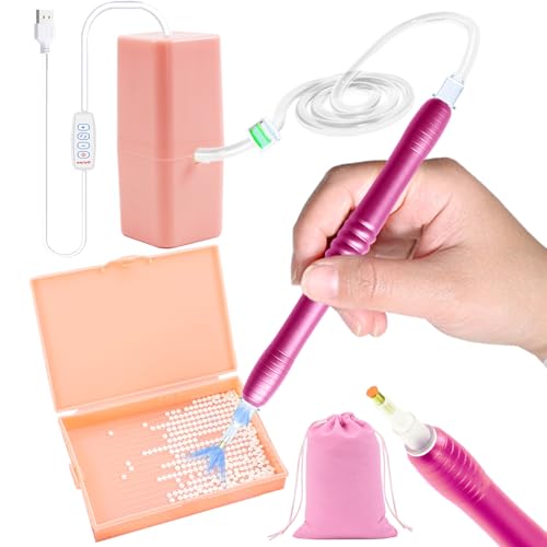CXINLky Elektrischer Diamond Art Painting Stift, Vakuum Diamond Art Zubehör mit Aufbewahrungsschale und Tasche, Diamantmalstift ohne Wachs, 3 einstellbare Saugstärken -01-Rosa CXINLky Elektrischer Diamond Art Painting Stift, Vakuum Diamond Art Zubehör mit Aufbewahrungsschale und Tasche, Diamantmalstift ohne Wachs, 3 einstellbare Saugstärken -01-Rosa von CXINLky