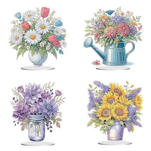 DIY Diamond Painting Tisch Deko, 5D Diamant Painting Acryl Tischdeko, Diamant Malerei Stehend Kunst Set, Ornamente Geschenke für Anfänger Zuhause,Büro Dekoration-4 Stuck-C DIY Diamond Painting Tisch Deko, 5D Diamant Painting Acryl Tischdeko, Diamant Malerei Stehend Kunst Set, Ornamente Geschenke für Anfänger Zuhause,Büro Dekoration-4 Stuck-C von CXINLky