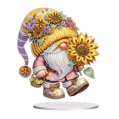 DIY Diamond Painting Tisch Deko, 5D Diamant Painting Zwerg Tischdeko, Diamant Malerei Stehend Kunst Set, Ornamente Geschenke für Anfänger Zuhause,Büro Dekoration (23-Zwerg) von CXINLky