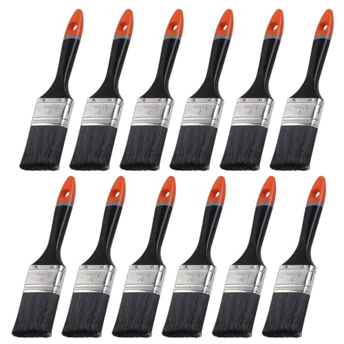 12 Stück Flachpinsel & Zierpinsel-Set – Kunststoffgriff Mehrzweck-Einweg-Pinsel – fusselfreie Borsten für Heimwerker, Schrank, Deck, Zaun, Türmalerei 12 Stück Flachpinsel & Zierpinsel-Set – Kunststoffgriff Mehrzweck-Einweg-Pinsel – fusselfreie Borsten für Heimwerker, Schrank, Deck, Zaun, Türmalerei von CXML&DASHE