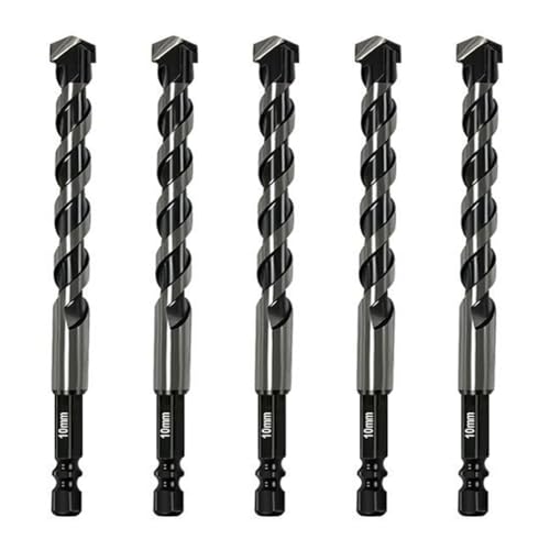 5-teiliges Steinbohrer-Set (3/8 Zoll – 10 mm) – Hartmetallbestückt für Beton, Fliesen, Ziegel, Glas, Keramik, Kunststoff und Holz – Industriestärke, stoßfeste Bohrer für Hammer/Handbohrmaschinen von CXML&DASHE