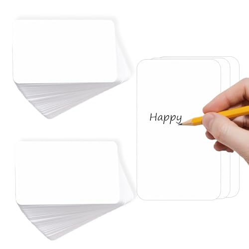 CXNXFD 200 Blätter Karteikarten Blanko 350g/m²,8.8x5.4cm Premium Kraftpapier,Extra Dickes Moderationskarten-Set für DIY Schule Büro,Weiße Vokabelkarten,Grußkarten,Etiketten CXNXFD 200 Blätter Karteikarten Blanko 350g/m²,8.8x5.4cm Premium Kraftpapier,Extra Dickes Moderationskarten-Set für DIY Schule Büro,Weiße Vokabelkarten,Grußkarten,Etiketten von CXNXFD