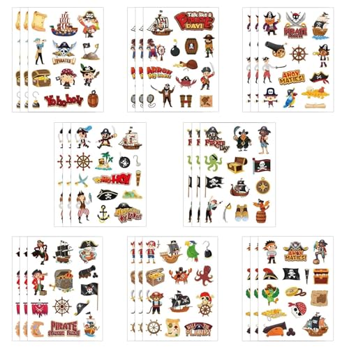 CXNXFD 24 Blätter Kinder Piraten Sticker,Pirat Aufkleber,DIY Pirat Scrapbooking Aufkleber, 8 verschiedene Designs für Kindergeburtstag,Geburtstagsparty,Basteln,Belohnung CXNXFD 24 Blätter Kinder Piraten Sticker,Pirat Aufkleber,DIY Pirat Scrapbooking Aufkleber, 8 verschiedene Designs für Kindergeburtstag,Geburtstagsparty,Basteln,Belohnung von CXNXFD