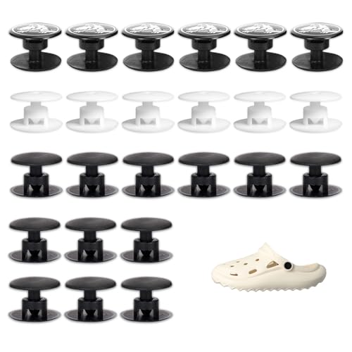 CXNXFD 24 Stück Knöpfe für Crocs,Ersatz-Crocs Nieten und Knöpfe für Schuhe,Croc Nieten Knöpfe,Kunststoff Druckknöpfe, Verschlüsse, Schuhe von CXNXFD