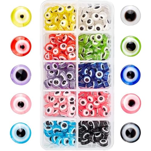 CXNXFD 300Pcs Evil Eye Beads 8mm Multicolor Resin Beaded Set DIY Armband Halskette Zubehör Dekorative Verschiedene Kleine Gegenstände CXNXFD 300Pcs Evil Eye Beads 8mm Multicolor Resin Beaded Set DIY Armband Halskette Zubehör Dekorative Verschiedene Kleine Gegenstände von CXNXFD