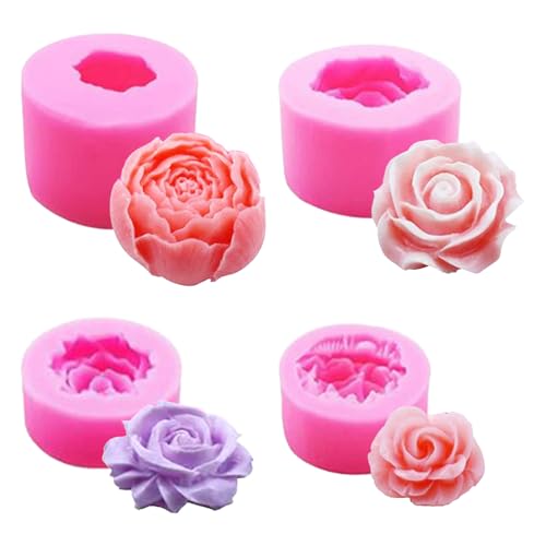 CXNXFD 4 Stück Silikonformen Blumen,Silikon Blumen, Silikonformen Gießformen für Seife, Kerzen, Kuchen Dekoration Schokolade Handgemachte SüßIgkeit Herstellung CXNXFD 4 Stück Silikonformen Blumen,Silikon Blumen, Silikonformen Gießformen für Seife, Kerzen, Kuchen Dekoration Schokolade Handgemachte SüßIgkeit Herstellung von CXNXFD
