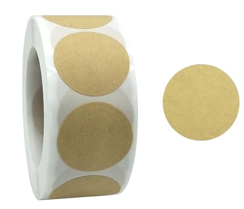 CXNXFD 500 Stück Etiketten Selbstklebend Runde Aufkleber Stickers,25mm Etiketten Rolle kleine Klebepunkte Kraft,Punkt Etikette Kraftpapier für Flasche Geschenkver Markierung CXNXFD 500 Stück Etiketten Selbstklebend Runde Aufkleber Stickers,25mm Etiketten Rolle kleine Klebepunkte Kraft,Punkt Etikette Kraftpapier für Flasche Geschenkver Markierung von CXNXFD