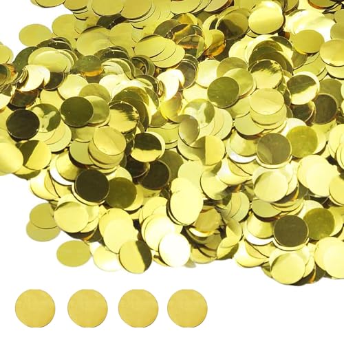 CXNXFD 50g 1.5CM Konfetti Metallic Glitzer Pailletten Rund Konfetti - Geburtstag Party Hochzeit Festliche Dekoration (Golden) von CXNXFD
