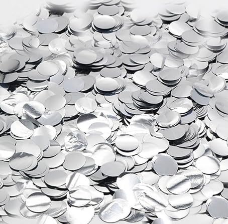 CXNXFD 50g 1.5CM Konfetti Metallic Glitzer Pailletten Rund Konfetti - Karneval Geburtstag Party Hochzeit Festliche Dekoration (Silber) von CXNXFD
