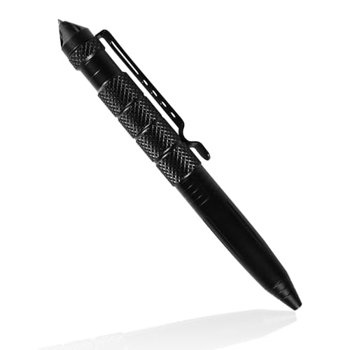 CXNXFD Taktischer Kugelschreiber,Taktischer Kugelschreiber Stift,Tactical Pen für die Selbstverteidigung Multifunktional Glasbrecher Tactical Defense,14.8cm, Schwarz von CXNXFD