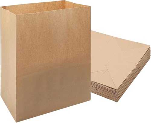 50stück 33 x 24 x 14cm PapiertüTen Groß,PapiertüTen Braun BrottüTen Kraftpapier Braune Papiersackerl GeschenktüTen Papier Papier Papier BrotpapiertüTen (L) von CXWFLM