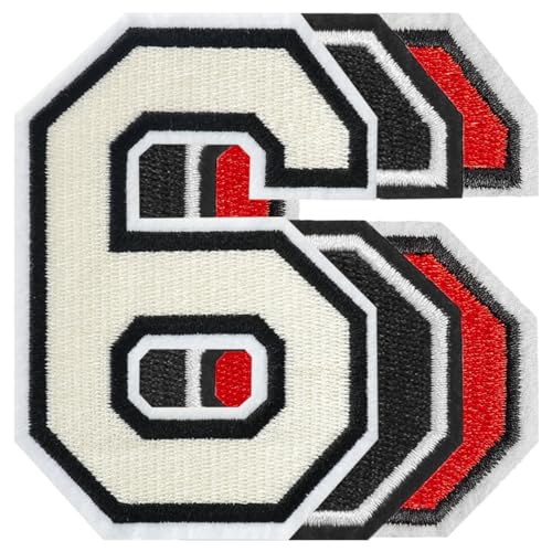 CXWLJL 3 Stück 11,4 cm bestickte Zahlenaufnäher zum Aufbügeln, Zahlenaufnäher für Kleider, Röcke, Hüte, Socken, Taschen, DIY-Zubehör – 6 CXWLJL 3 Stück 11,4 cm bestickte Zahlenaufnäher zum Aufbügeln, Zahlenaufnäher für Kleider, Röcke, Hüte, Socken, Taschen, DIY-Zubehör – 6 von CXWLJL