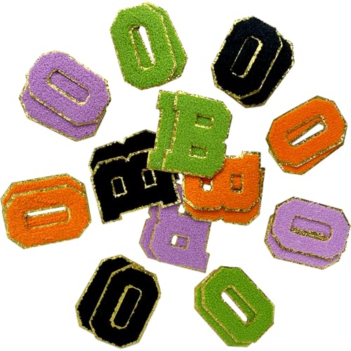 CXWLJL Halloween Boo Aufnäher zum Aufbügeln, Chenille, Buchstaben, Glitzer-Flicken für Stoff, Halloween-Dekoration von CXWLJL