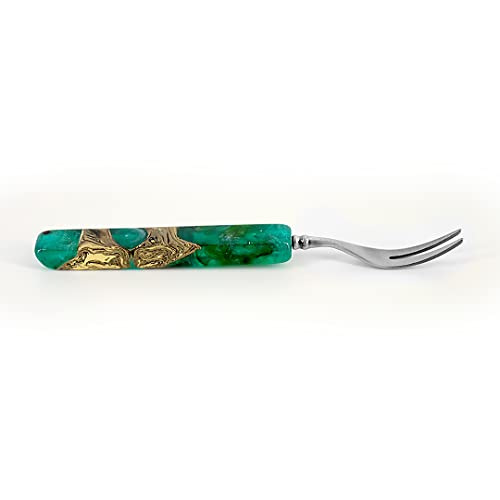 CYBORG Hookah Shisha Gabel aus Epoxidharz für einen idealen Kopfbau ca. 17cm - Emerald Silber von CYBORG