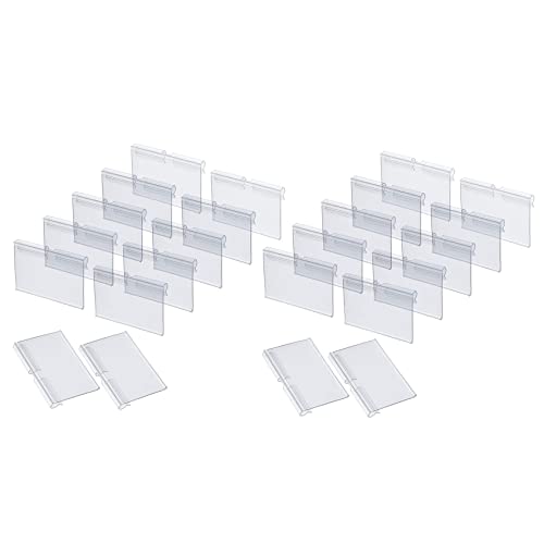 CYBUCH Etikettenhalter aus Kunststoff, transparent, 200 Stück, für Drahtregal, Etikettenhalter, Verkaufspreis, Warenschilder (6 x 4 cm) von CYBUCH