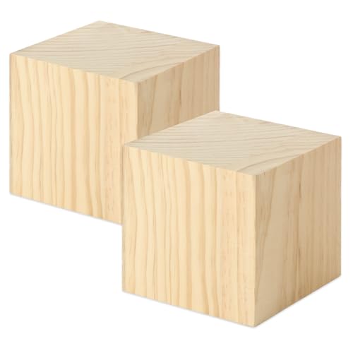 CYEAH 2 Stück große Holzblöcke zum Basteln, 12,7 x 12,7 x 12,7 cm, DIY-Holzwürfel, leere Holzblöcke, unlackierte quadratische Holzblöcke für Kunst und Handwerk und DIY-Projekte CYEAH 2 Stück große Holzblöcke zum Basteln, 12,7 x 12,7 x 12,7 cm, DIY-Holzwürfel, leere Holzblöcke, unlackierte quadratische Holzblöcke für Kunst und Handwerk und DIY-Projekte von CYEAH