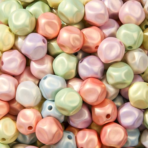 CYEENUT Acrylperlen, 16 mm, 100 Stück, Bonbonfarben, facettierte Perlen, DIY-Perlen, Haarband, Armbänder für Stiftebeutel, Ketten, Schmuckherstellung (whg) von CYEENUT