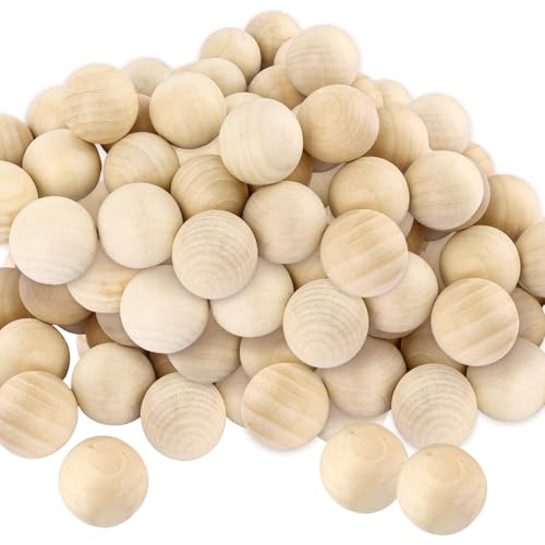 CYEER 100 Stück Runde Holzkugeln 30mm, Holzkugeln ohne Loch, Holzperlen Natur, Holzkugeln zum Basteln, Holz Unvollendete Bastelkugeln, Wooden Loose Beads für DIY, Malen, Schnitzen, Dekorieren CYEER 100 Stück Runde Holzkugeln 30mm, Holzkugeln ohne Loch, Holzperlen Natur, Holzkugeln zum Basteln, Holz Unvollendete Bastelkugeln, Wooden Loose Beads für DIY, Malen, Schnitzen, Dekorieren von CYEER