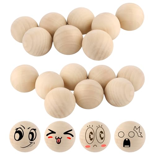 CYEER 20 Stück Holzkugeln 50MM, Holzperlen Groß, Holzperlen Natur, Holzkugeln zum Basteln, Unvollendete Bastelkugeln, Wooden Loose Beads für DIY, Malen, Schnitzen CYEER 20 Stück Holzkugeln 50MM, Holzperlen Groß, Holzperlen Natur, Holzkugeln zum Basteln, Unvollendete Bastelkugeln, Wooden Loose Beads für DIY, Malen, Schnitzen von CYEER