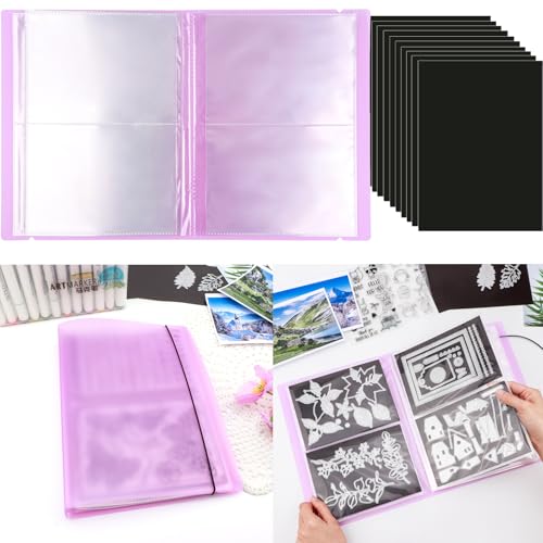 10 Stück 0,3 mm dicke Magnetblätter & 80 Taschen/20 Seiten Aufbewahrungsalbum für Stempel und Stanzformen, Aufbewahrungsbuch, Organizer für Aufbewahrung, Stanzen, DIY, Scrapbooking, Kartenherstellung, von CYFUN DESIGN