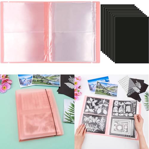 10 Stück 0,3 mm dicke Magnetblätter & 80 Taschen/20 Seiten Aufbewahrungsalbum für Stempel und Stanzformen, Aufbewahrungsbuch, Organizer für Aufbewahrung, Stanzen, DIY, Scrapbooking, Kartenherstellung von CYFUN DESIGN