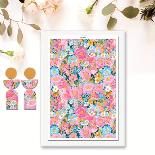 10 Stück Bloom Flowers Ton-Transferpapier für DIY-Ohrringe, doppelseitig, Wasser-Einweg-Ton-Transferblätter für DIY-Schmuckherstellung, Bastelbedarf, lebendige Druckqualität, langlebige Tinte, 14 x 8 10 Stück Bloom Flowers Ton-Transferpapier für DIY-Ohrringe, doppelseitig, Wasser-Einweg-Ton-Transferblätter für DIY-Schmuckherstellung, Bastelbedarf, lebendige Druckqualität, langlebige Tinte, 14 x 8 von CYFUN DESIGN