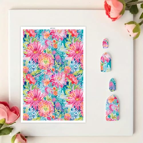 10 Stück Transferpapier für Bastelarbeiten, rote und grüne, blaue Blütenmuster, Ton-Transferpapierbögen für Polymerton, Schmuck, Ohrringe, 14 x 8 cm 10 Stück Transferpapier für Bastelarbeiten, rote und grüne, blaue Blütenmuster, Ton-Transferpapierbögen für Polymerton, Schmuck, Ohrringe, 14 x 8 cm von CYFUN DESIGN