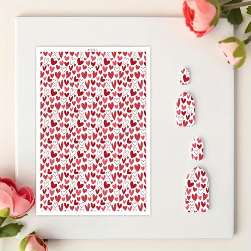10 Stück Valentinstag-Herz-Transferpapier für Bastelarbeiten, rotes Herz, magisches Wasser, Polymer-Ton, Transferpapier für Modelliermasse, Schmuck, Ohrringe, 14 x 8 cm 10 Stück Valentinstag-Herz-Transferpapier für Bastelarbeiten, rotes Herz, magisches Wasser, Polymer-Ton, Transferpapier für Modelliermasse, Schmuck, Ohrringe, 14 x 8 cm von CYFUN DESIGN