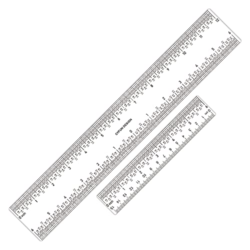 2 Stück 15,2 cm / 30,5 cm transparentes Acryl-Lineal mit Zoll und metrischem Messwerkzeug, 30,5 cm und 15,2 cm gerade Kantenlineale für Papierschneide, Bastelbedarf, Schulbedarf für Studenten , Büro 2 Stück 15,2 cm / 30,5 cm transparentes Acryl-Lineal mit Zoll und metrischem Messwerkzeug, 30,5 cm und 15,2 cm gerade Kantenlineale für Papierschneide, Bastelbedarf, Schulbedarf für Studenten , Büro von CYFUN DESIGN