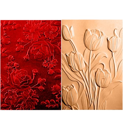 2 Stück 3D-Prägeschablone für Kartenherstellung Blüten Blumen und Tulpen Texturen Impressionen Hintergrund Kunststoff Prägeschablonen Vorlage für DIY Scrapbooking und andere Papierbasteleien Muttertag 2 Stück 3D-Prägeschablone für Kartenherstellung Blüten Blumen und Tulpen Texturen Impressionen Hintergrund Kunststoff Prägeschablonen Vorlage für DIY Scrapbooking und andere Papierbasteleien Muttertag von CYFUN DESIGN