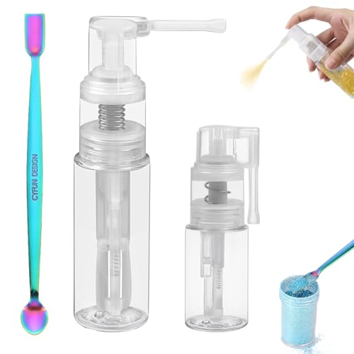 2 x Glitzerpulver-Sprühflasche, transparenter Kunststoff, Glitzerstreuer, Spender, Pufferflasche für Handwerk, Scrapbooking, Kartenherstellung, tragbar, Mehrzweck-Leer, 14 ml, 35 ml Flaschen und 1 x 2 x Glitzerpulver-Sprühflasche, transparenter Kunststoff, Glitzerstreuer, Spender, Pufferflasche für Handwerk, Scrapbooking, Kartenherstellung, tragbar, Mehrzweck-Leer, 14 ml, 35 ml Flaschen und 1 x von CYFUN DESIGN