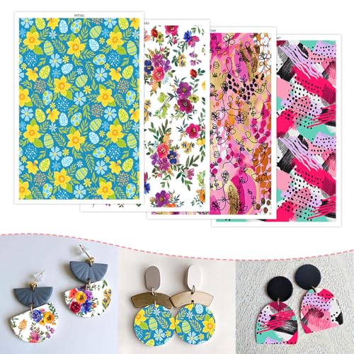 20 Stück Oster-Ton-Transferpapier für Bastelarbeiten, Blumeneier, Blumen, 4 Muster, Wasser-Polymer-Ton, Transferpapier für Modelliermasse, Schmuck, Ohrringe, 14 x 8 cm 20 Stück Oster-Ton-Transferpapier für Bastelarbeiten, Blumeneier, Blumen, 4 Muster, Wasser-Polymer-Ton, Transferpapier für Modelliermasse, Schmuck, Ohrringe, 14 x 8 cm von CYFUN DESIGN