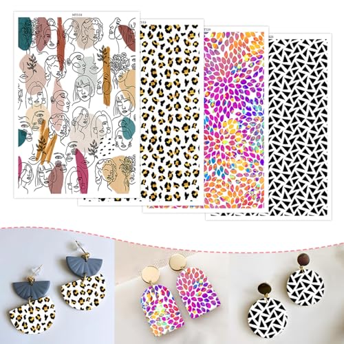 20 Stück Ton-Transferpapier für Bastelarbeiten, Leoparden-Wassertropfen-Dreieck, 4 Muster, Wasser-Polymer-Ton, Transferpapier für Modelliermasse, Schmuck, Ohrringe, 14 x 8 cm 20 Stück Ton-Transferpapier für Bastelarbeiten, Leoparden-Wassertropfen-Dreieck, 4 Muster, Wasser-Polymer-Ton, Transferpapier für Modelliermasse, Schmuck, Ohrringe, 14 x 8 cm von CYFUN DESIGN