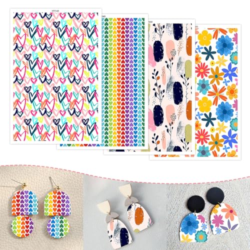 20 Stück Valentinstag-Ton-Transferpapier für Bastelarbeiten, Blätter, Blumen, Herz, 4 Muster, Wasser-Polymer-Ton, Transferpapier für Modelliermasse, Schmuck, Ohrringe, 14 x 8 cm 20 Stück Valentinstag-Ton-Transferpapier für Bastelarbeiten, Blätter, Blumen, Herz, 4 Muster, Wasser-Polymer-Ton, Transferpapier für Modelliermasse, Schmuck, Ohrringe, 14 x 8 cm von CYFUN DESIGN