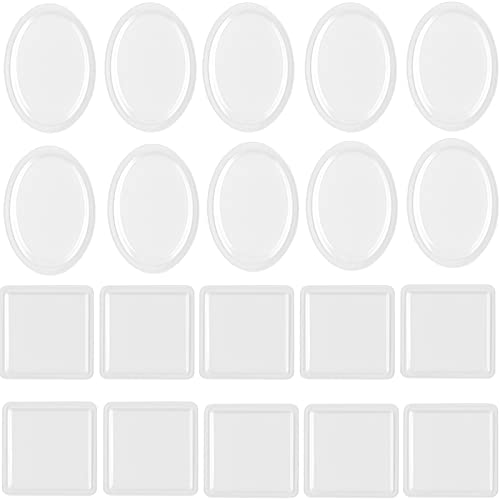 20 Stück ovale quadratische Kunststoffkuppeln für Kartenherstellung transparente dimensionale Shaker-Kuppeln für Shaker Kartenherstellung Bastelbedarf Scrapbooking Werkzeug ohne Stanzform von CYFUN DESIGN