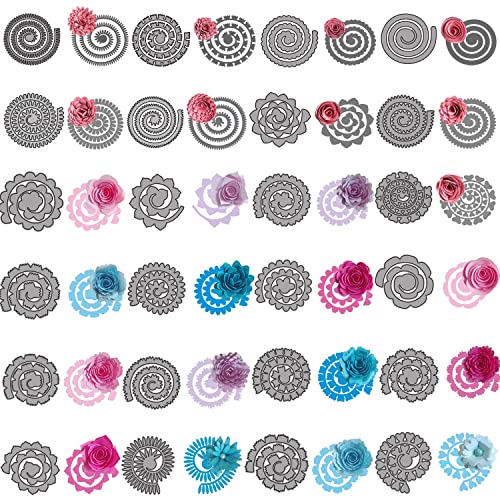 24 Stück 3D Blumen Spirale Metall Stanzformen für Kartenherstellung DIY Scrapbooking 3D Blüte Metall Stanzformen für Papier Basteln Handwerk Scrapbooking Supplies Kunst Handwerk Metall Stanzformen von CYFUN DESIGN