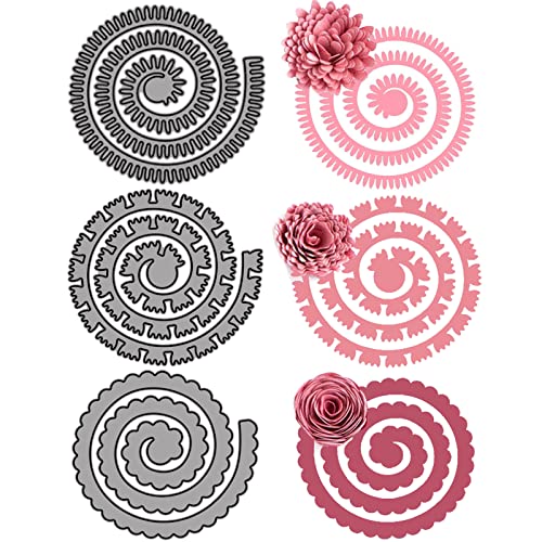 3 Stück 3D-Blumen-Spiral-Metall-Stanzformen für DIY Scrapbooking Prägeschablone Stanzform Kunst Handwerk Rose Metall Stanzformen für Papier Basteln Handwerk Kunst 3 Stück 3D-Blumen-Spiral-Metall-Stanzformen für DIY Scrapbooking Prägeschablone Stanzform Kunst Handwerk Rose Metall Stanzformen für Papier Basteln Handwerk Kunst von CYFUN DESIGN