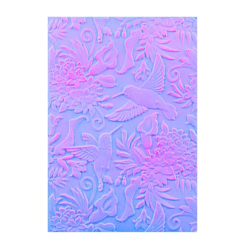 3D-Prägeschablone für Kartenherstellung, Kolibri und Blumen, Kunststoff-Prägeschablone für DIY, Scrapbooking, Vogel, Blumenhintergrund, Vorlage für Papierbasteln, Handarbeit, Kunstbedarf, Scrapbook von CYFUN DESIGN