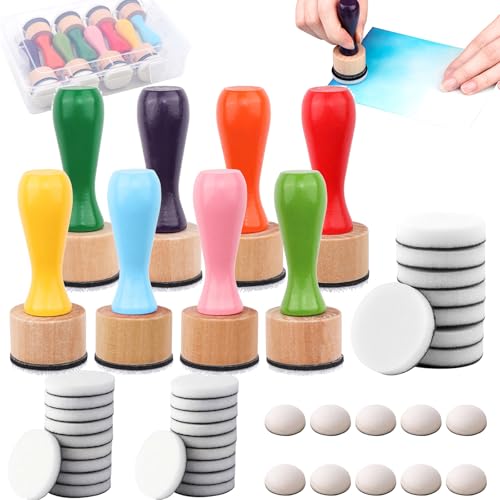 47-teiliges Tintenmischschaum-Pad-Set, enthält 8 runde Alkoholtinte Mini-Applikatorwerkzeuge und 38 Ersatz-Schaumstoff-Pads, 1 Aufbewahrungsbox für Zeichnen, Distressing, Mischkarten, Stempeln 47-teiliges Tintenmischschaum-Pad-Set, enthält 8 runde Alkoholtinte Mini-Applikatorwerkzeuge und 38 Ersatz-Schaumstoff-Pads, 1 Aufbewahrungsbox für Zeichnen, Distressing, Mischkarten, Stempeln von CYFUN DESIGN