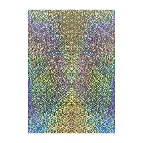 50 Blatt Toner Reaktive Folie Blatt für Bastelarbeiten Papier Holografische Wärmeübertragung Bastelfolie Papier für Scrapbooking Stamping Karton DIY Handwerk Zubehör 20,1x29cm Shattered Silver von CYFUN DESIGN
