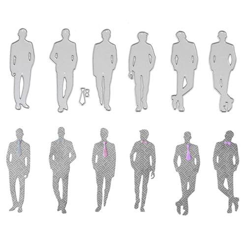 6 x Herren-Stanzformen für Kartenherstellung, cooler Mann mit Krawatte, Metall-Stanzformen für DIY, Scrapbooking, Gentleman, Metallstanzformen, Stanzschablonen, Kunst, Handwerk, Vatertag, 6 x Herren-Stanzformen für Kartenherstellung, cooler Mann mit Krawatte, Metall-Stanzformen für DIY, Scrapbooking, Gentleman, Metallstanzformen, Stanzschablonen, Kunst, Handwerk, Vatertag, von CYFUN DESIGN